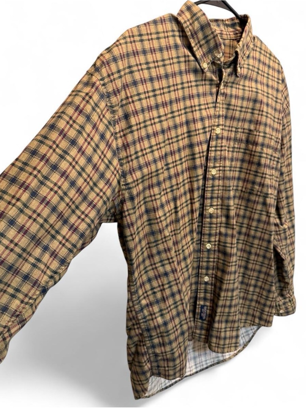 Duck Head Tan, Navy & Red Plaid Button-Front Shirt